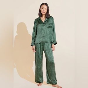 Inez Washable Silk Printed Long PJ Set